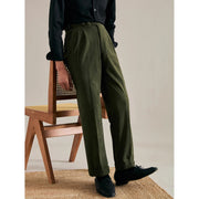 Autumn And Winter Corduroy Suit Pants Man Pair Pleated Design Loose Straight