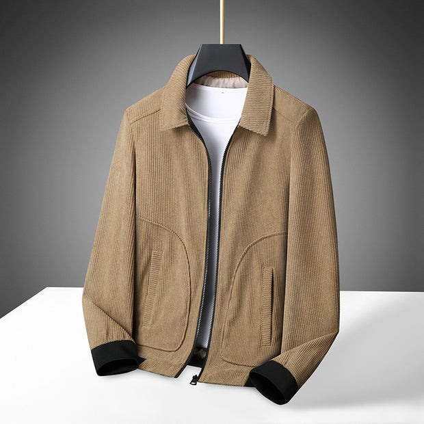 Plus Size Corduroy Thickened Coat Overweight Man Jacket