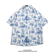 Fashionable Hawaiian Ice Silk Inch Shirt Man