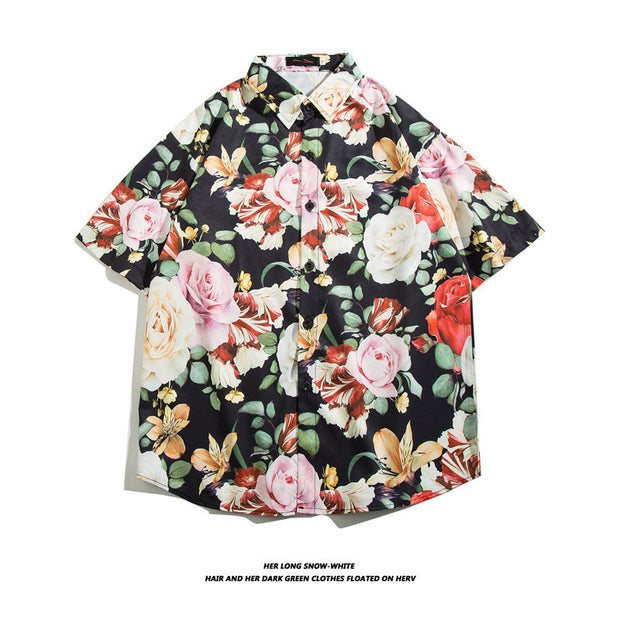 Fashionable Hawaiian Ice Silk Inch Shirt Man