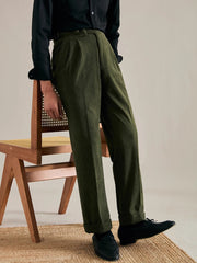 Autumn And Winter Corduroy Suit Pants Man Pair Pleated Design Loose Straight